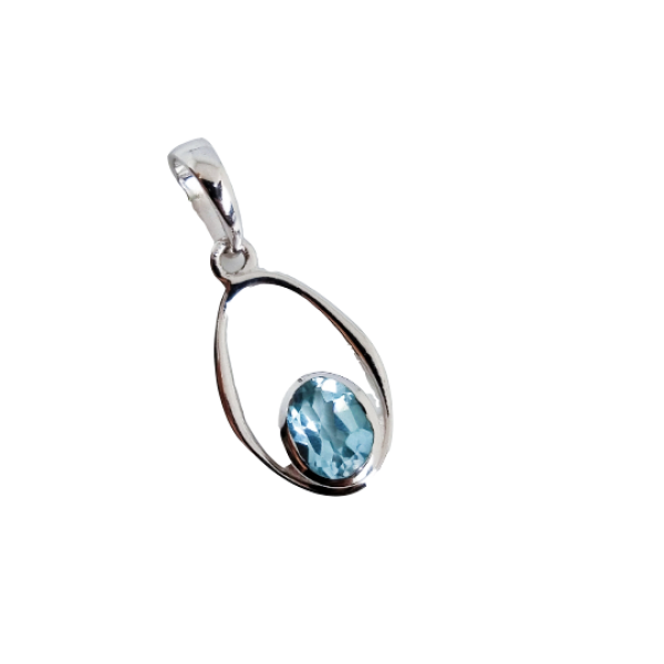 Blue Topaz Pendant 925 Sterling Silver Wholesaler