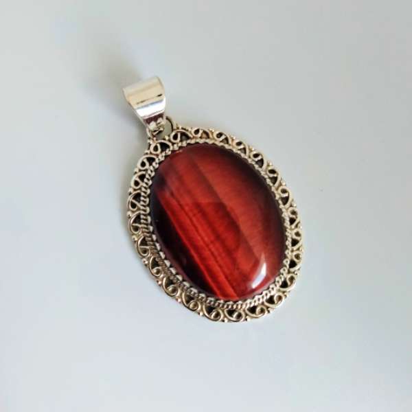 Red Tiger Eye Pendant 925 Sterling Silver Wholesaler