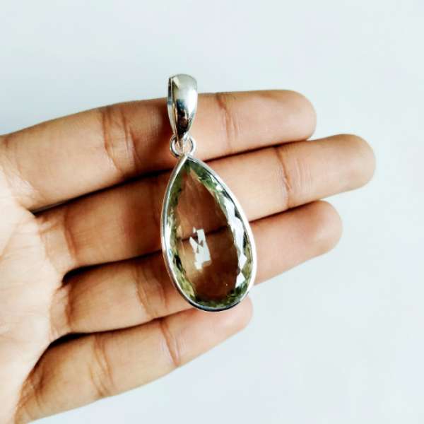 Green Amethyst 925 Sterling Silver Pendant Exporter