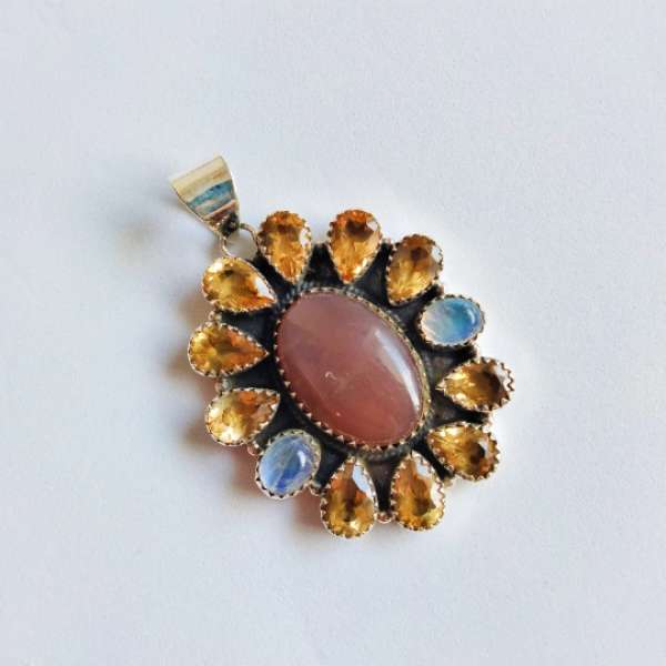 Chocolate Moonstone Pendant 925 Sterling Silver Exporter