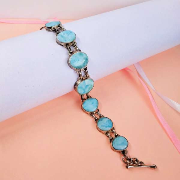 Larimar 925 Sterling Silver Bracelet Exporter