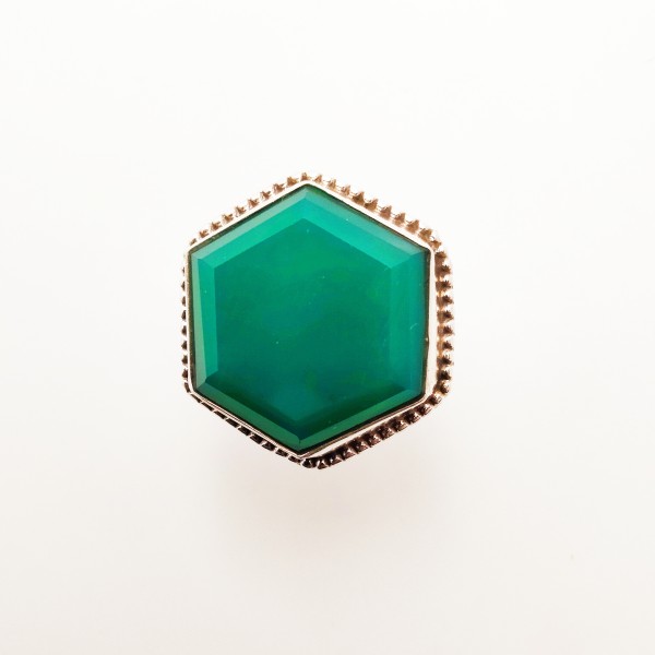 Green Onyx 925 Sterling Silver Ring Supplier