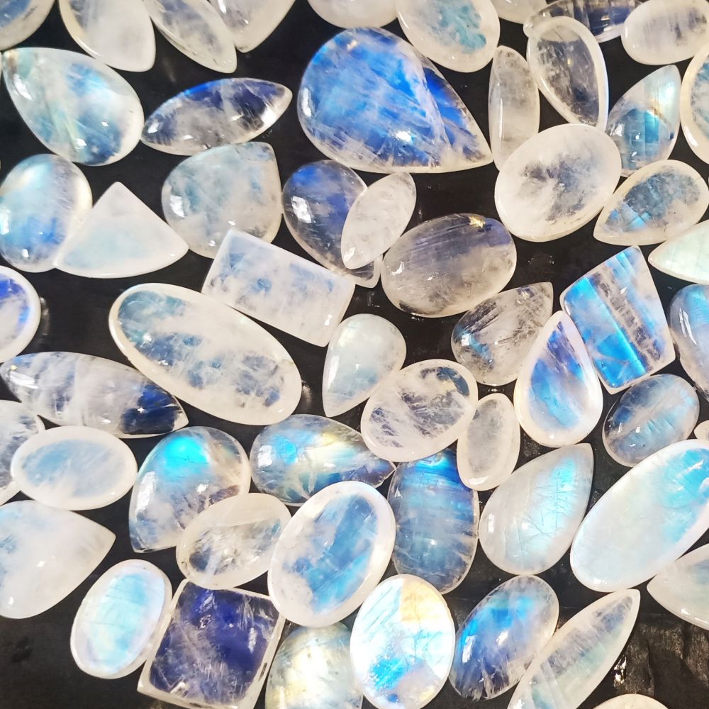 Wholesale Natural Pear, Oval, Princes Shape Rainbow Moonstone Gemstone Supplier