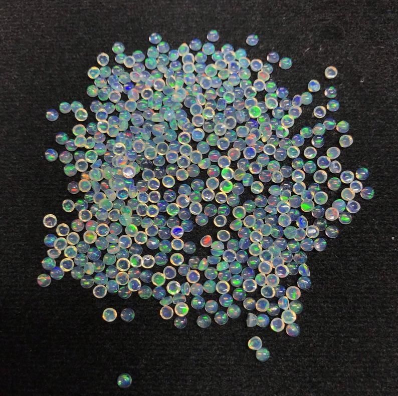1.5mm Natural Ethiopian Opal Round Cabochon Loose Gemstones Supplier