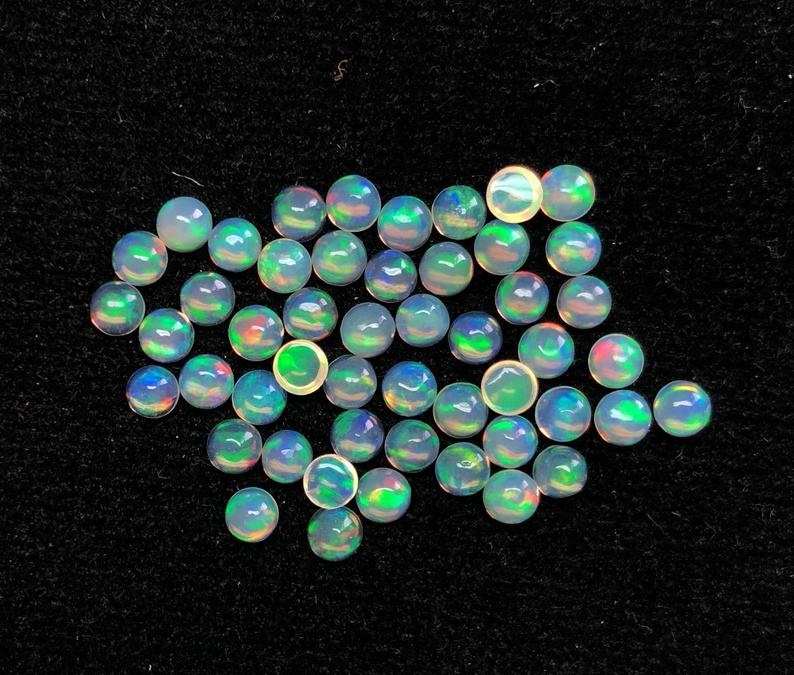 4mm Natural Ethiopian Opal Round smooth Cabochon Gemstones Supplier