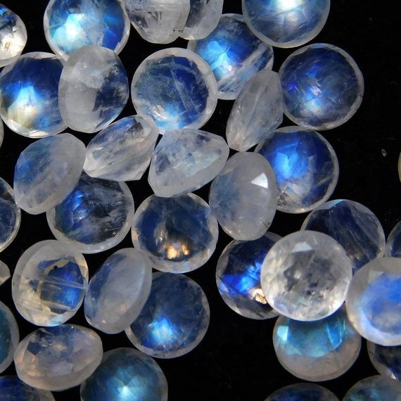 7mm Natural Rainbow Moonstone Faceted Round Cut Loose Gemstones Manufacturer