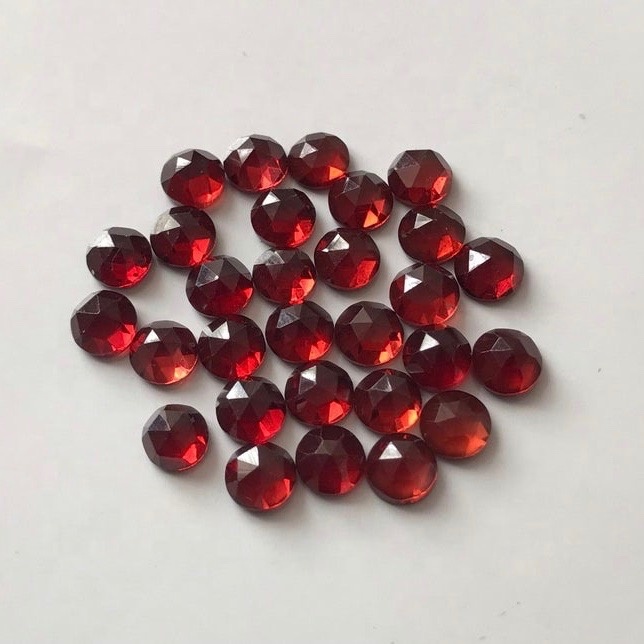 5mm Natural Garnet Rose Cut Round Cabochons Loose Gemstones Supplier