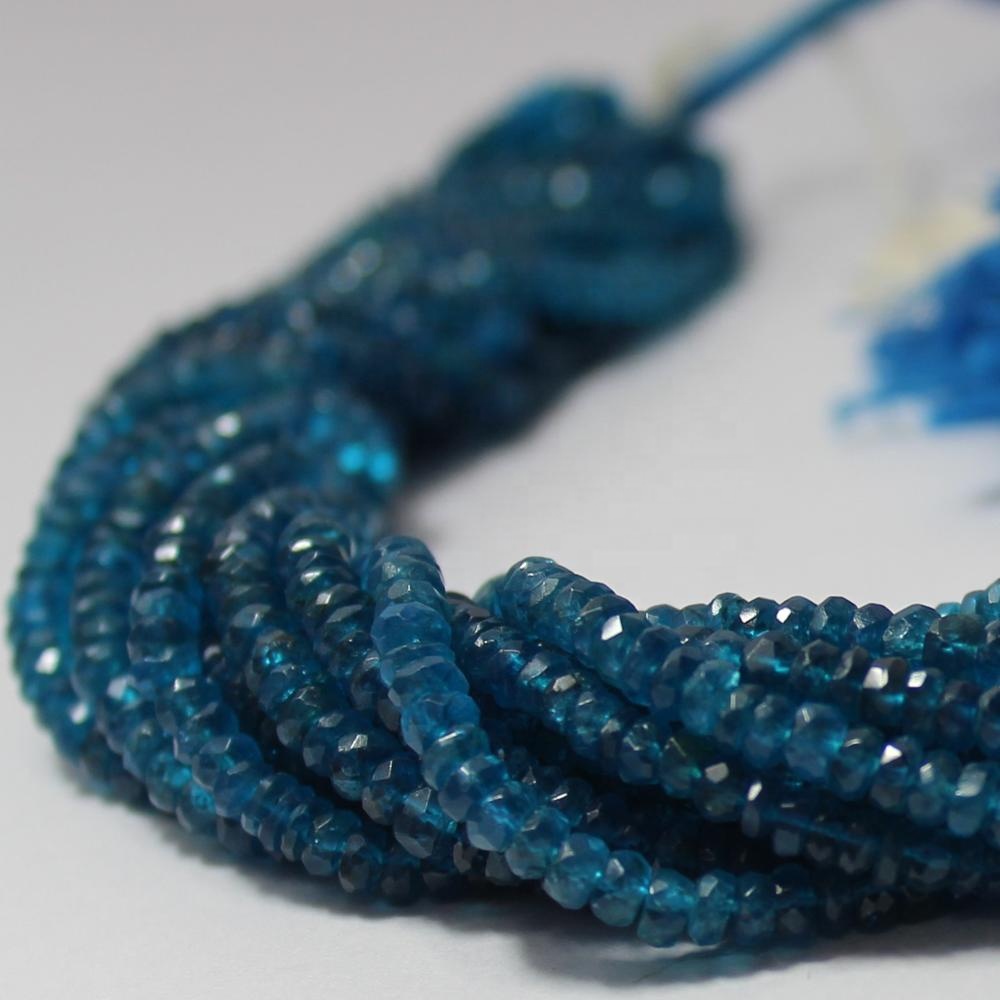 Natural AAA Neon Apatite Gemstone Faceted Rondell Beads Supplier