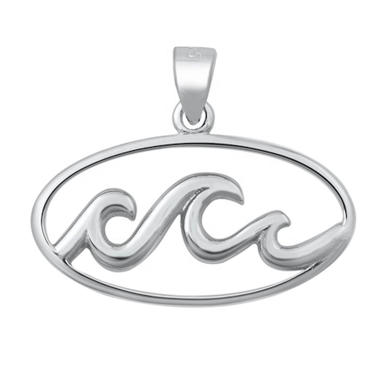 925 Sterling Silver Handcrafted Beautiful Waves Pendant Silver  Supplier