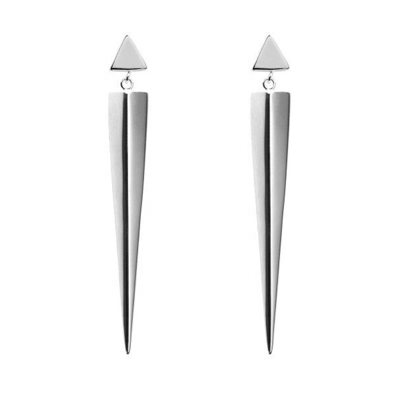 Silver Handmade Beautiful Triangular Triangle Shape Long Drop Earring  Exporter