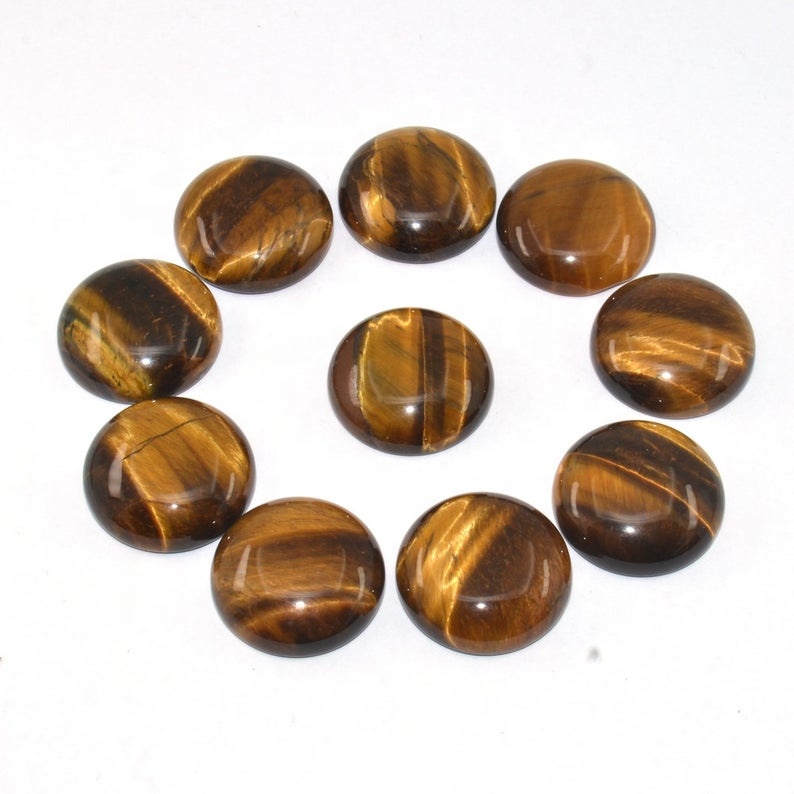 7mm Natural Tiger Eye Round Cabochon Loose Gemstones Exporters