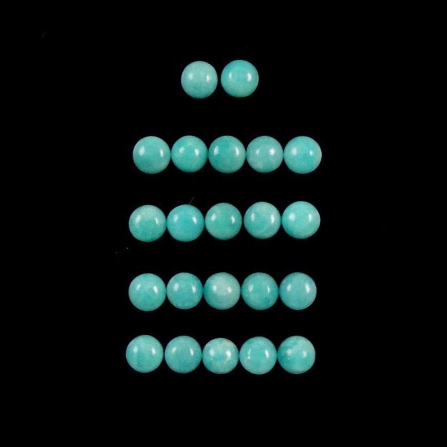 4mm Natural Amazonite Round Cabochon Loose Gemstones Exporters