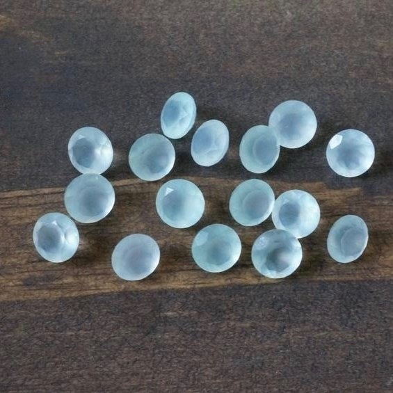 4mm Natural Aqua Chalcedony Faceted Round Cut Loose Gemstones Manufacturer