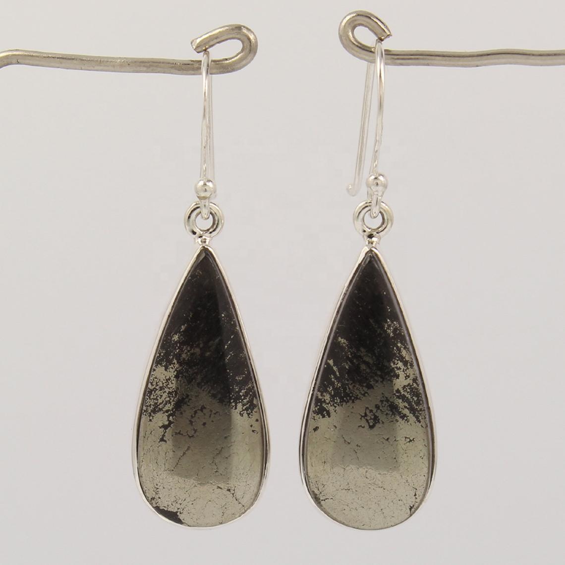 Silver Attractive Apache Gold Dangle And Drop Pear Stone  Earrings  Exporter