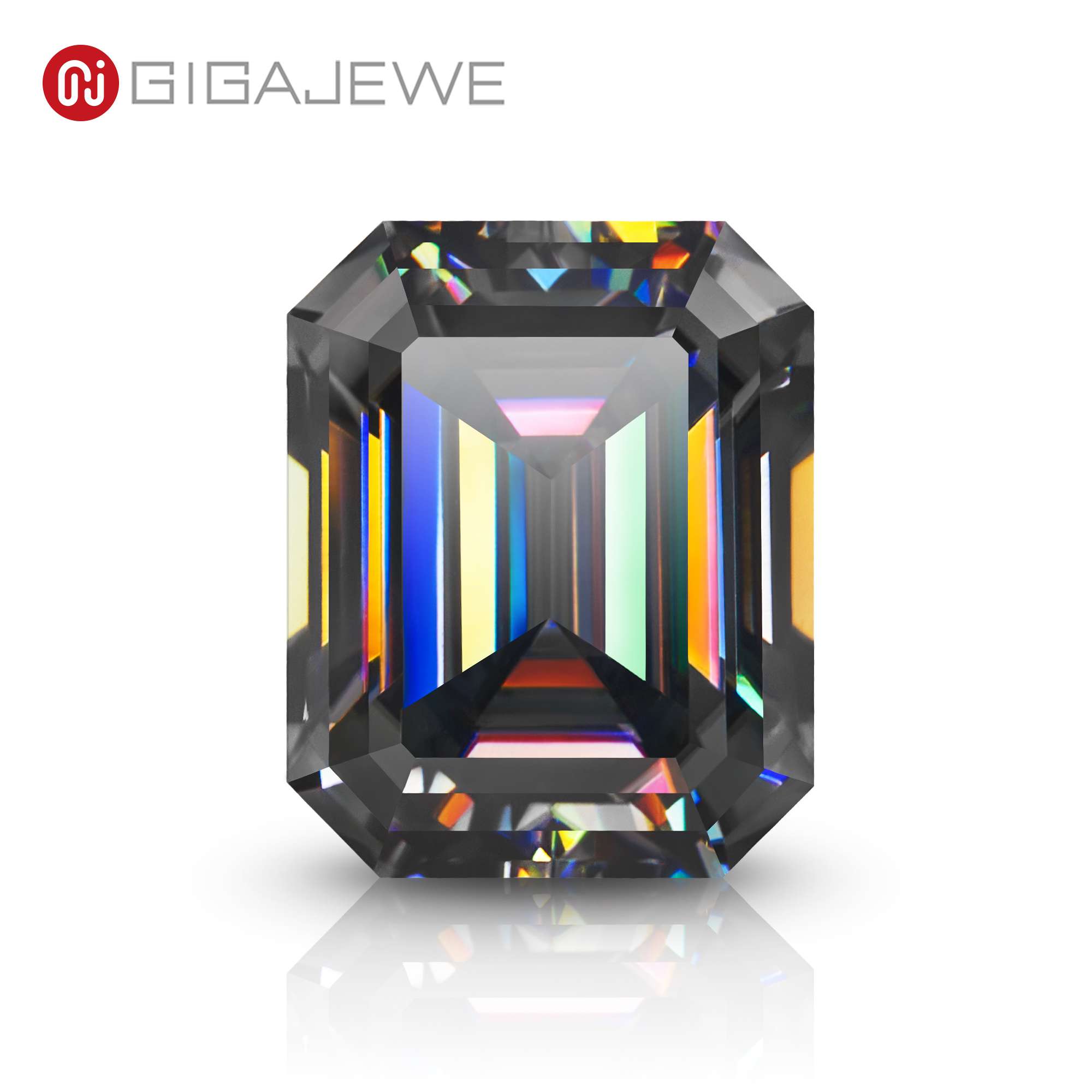 Gray Emerald Cut Moissanite for Jewelry Exporter