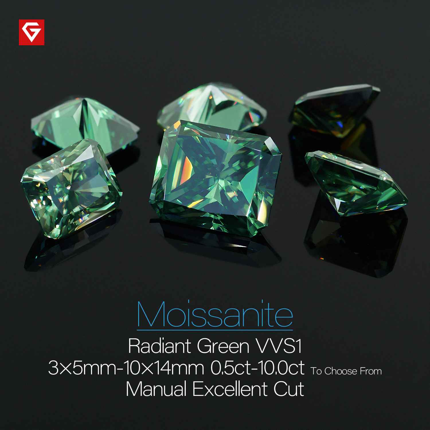 VVS1 clarity Radiant cut Moissanite gemstone diamond Exporter