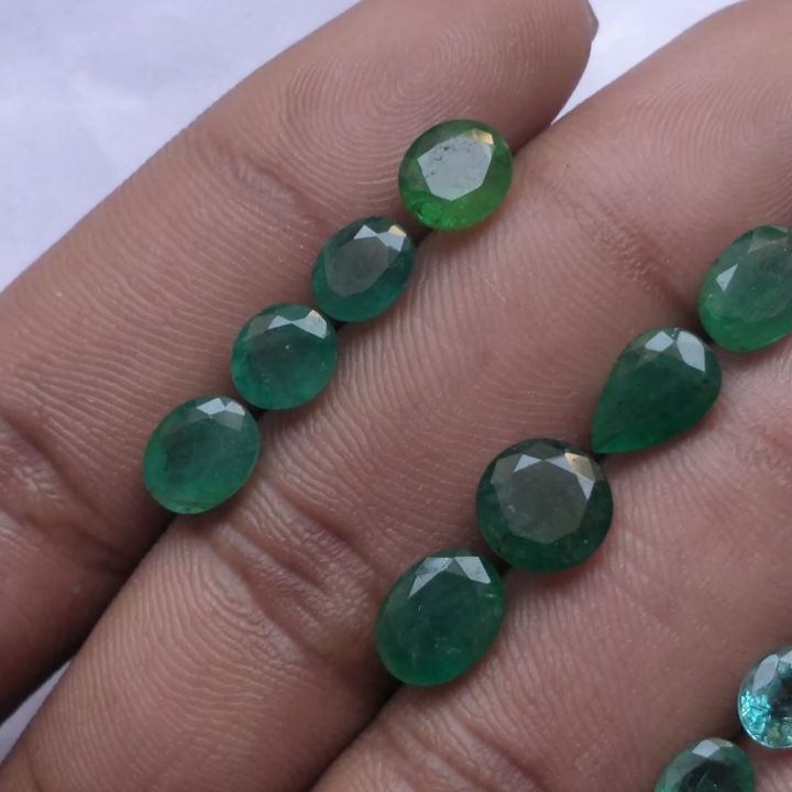Natural Zambian Emerald Jewellery Making Faceted Stone Supplier