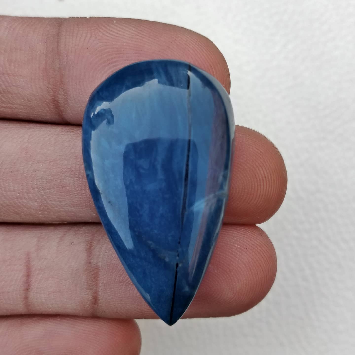 Natural Blue Opal Pear Shape Jewellery Making Cabochone Stone Supplier