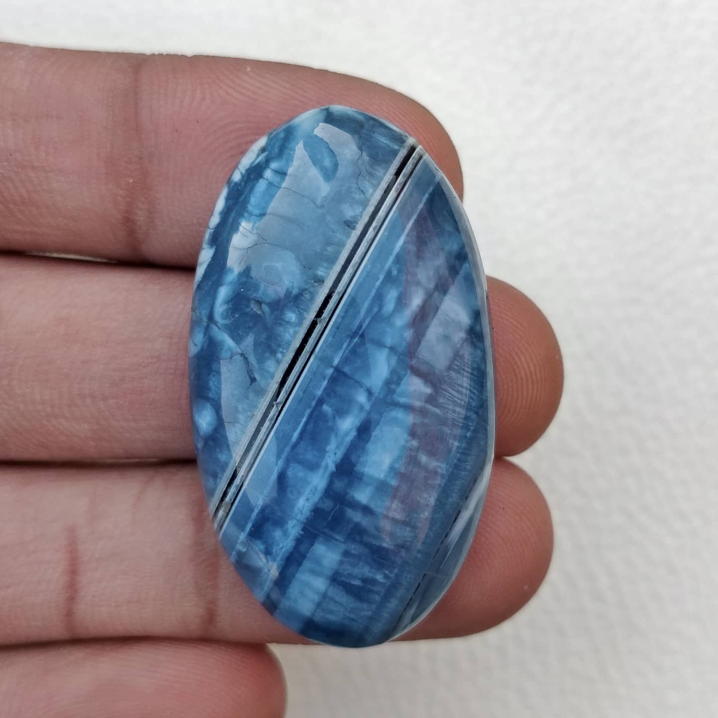 Natural Blue Opal Oval Shape Jewellery Making Cabochone Stone Supplier