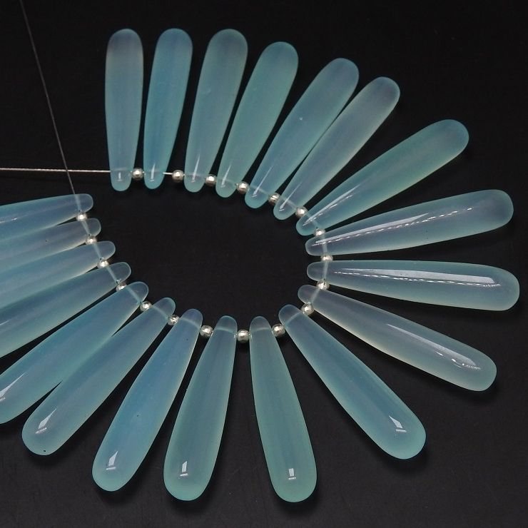 Chalcedony Smooth Elongated Long Drops Manufacturer