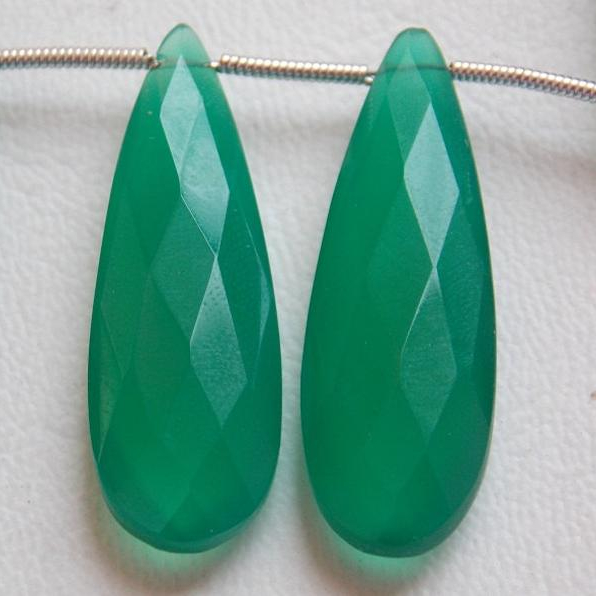 Green Onyx Faceted Teardrop Manufacturer