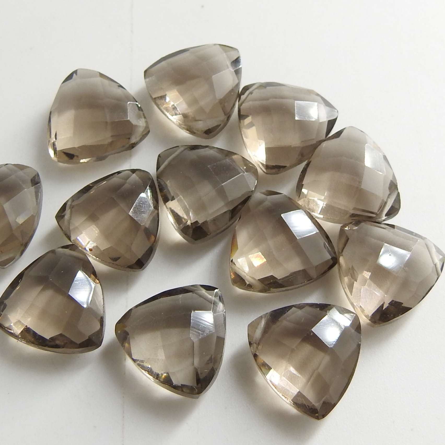 Smoky Brown Quartz Faceted Trillion, Teardrop, Manufacturer