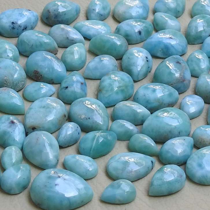 Wholesaler of Natural Larimar Smooth Cabochon