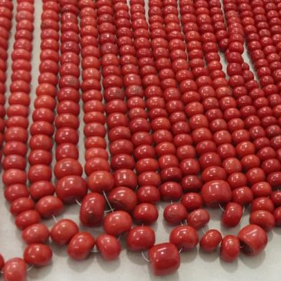 Italian Red Coral Smooth Handmade Roundel Beads Maker