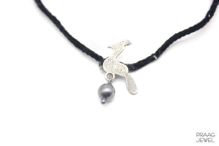 PEACOCK SILVER NAZARBATTU ANKLET WITH OXIDIZED POLISH EXPORTER