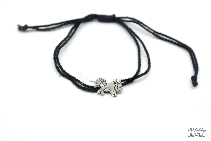 UNICORN SILVER NAZARBATTU ANKLET WITH OXIDIZED POLISH EXPORTER