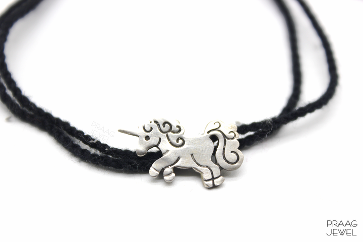 UNICORN SILVER NAZARBATTU ANKLET WITH OXIDIZED POLISH EXPORTER
