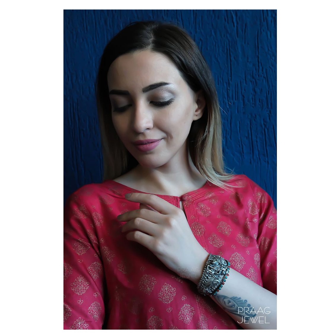 ANTIQUE OXIDIZED SILVER DESIGNER KADA EXPORTER