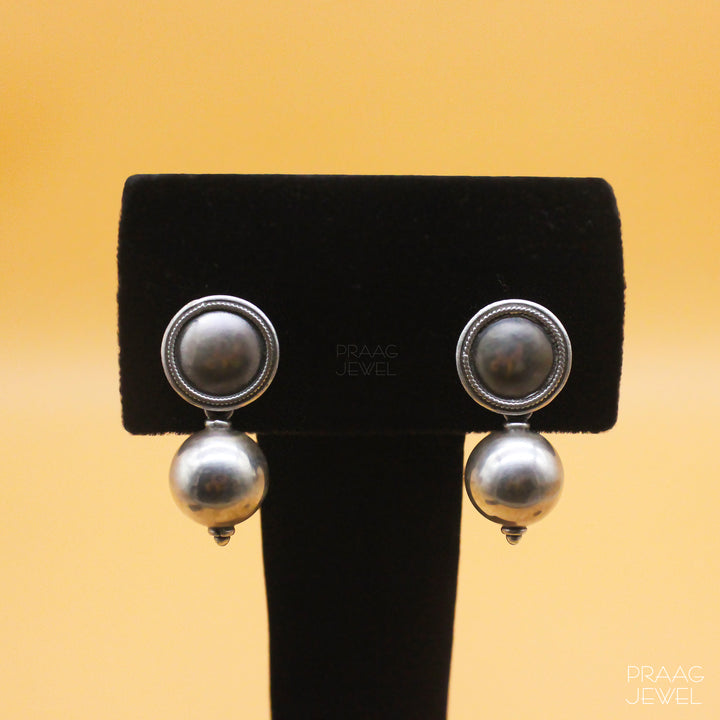 BALL EARRINGS IN SILVER WITH OXIDIZED POLISH SUPPLIER