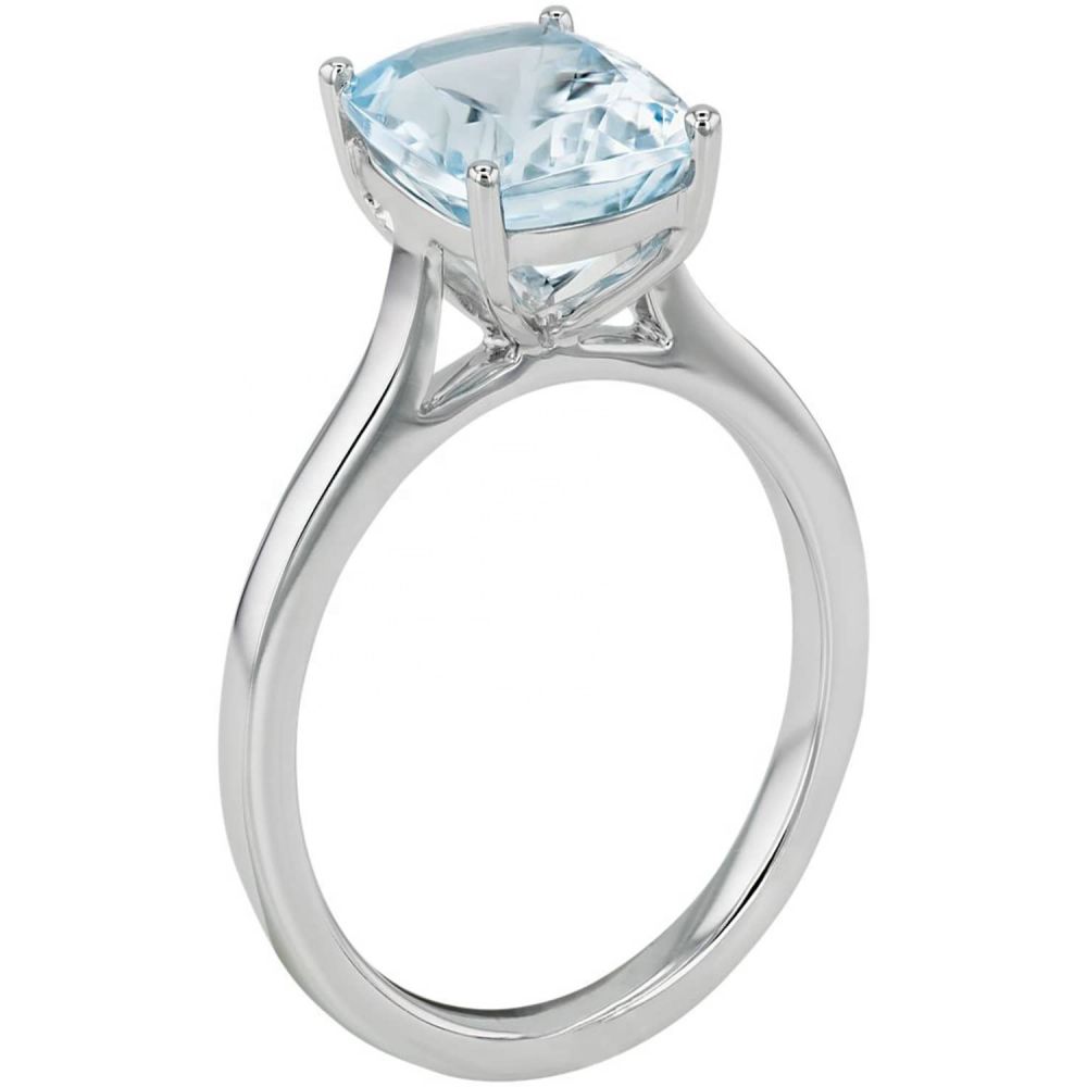 925 sterling silver Beautiful natural aquamarine cushion ring Supplier