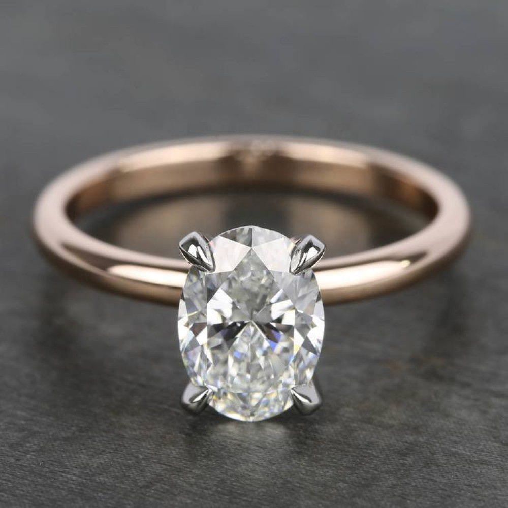Natural white zircon oval brilliant cut solitaire sterling silver Manufacturers