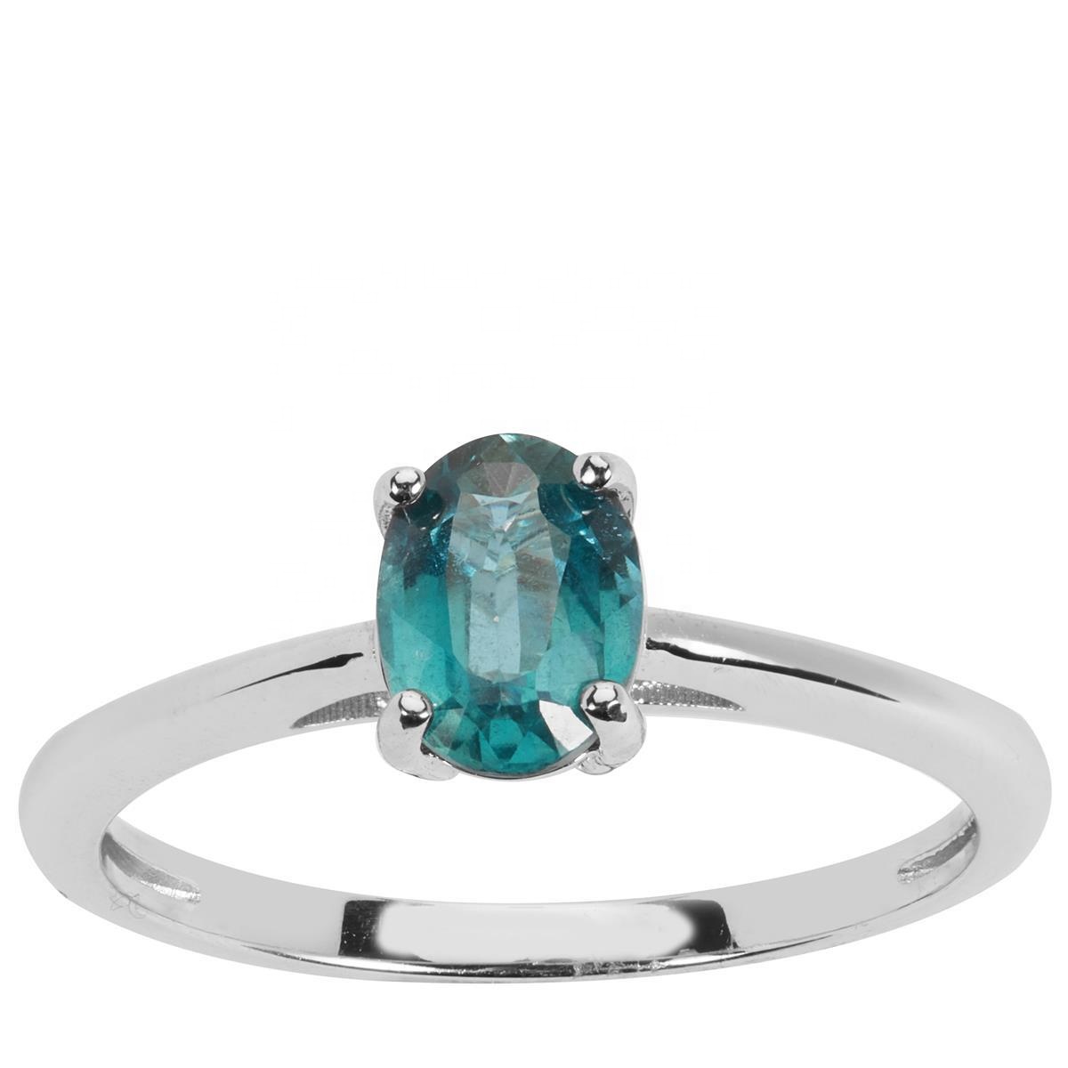 Silver 100% Natural teal kyanite oval brilliant cut solitaire Ring Manufacturers