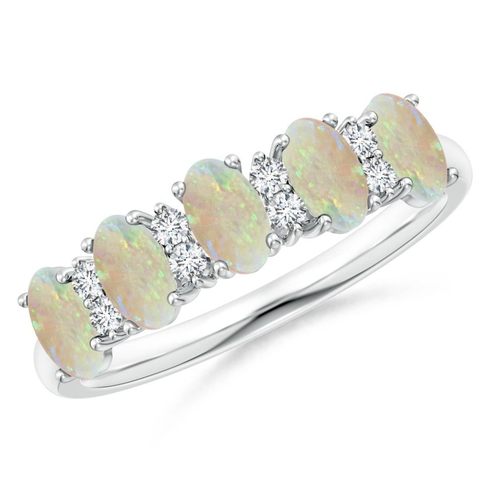 5 stone Ethiopian opal ring in 925 sterling silver with natural Manufacturer