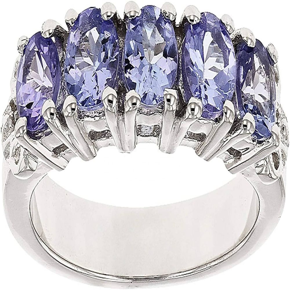 Wholesale 925 sterling silver rose gold and gold A Tanzanite 5 stone ring