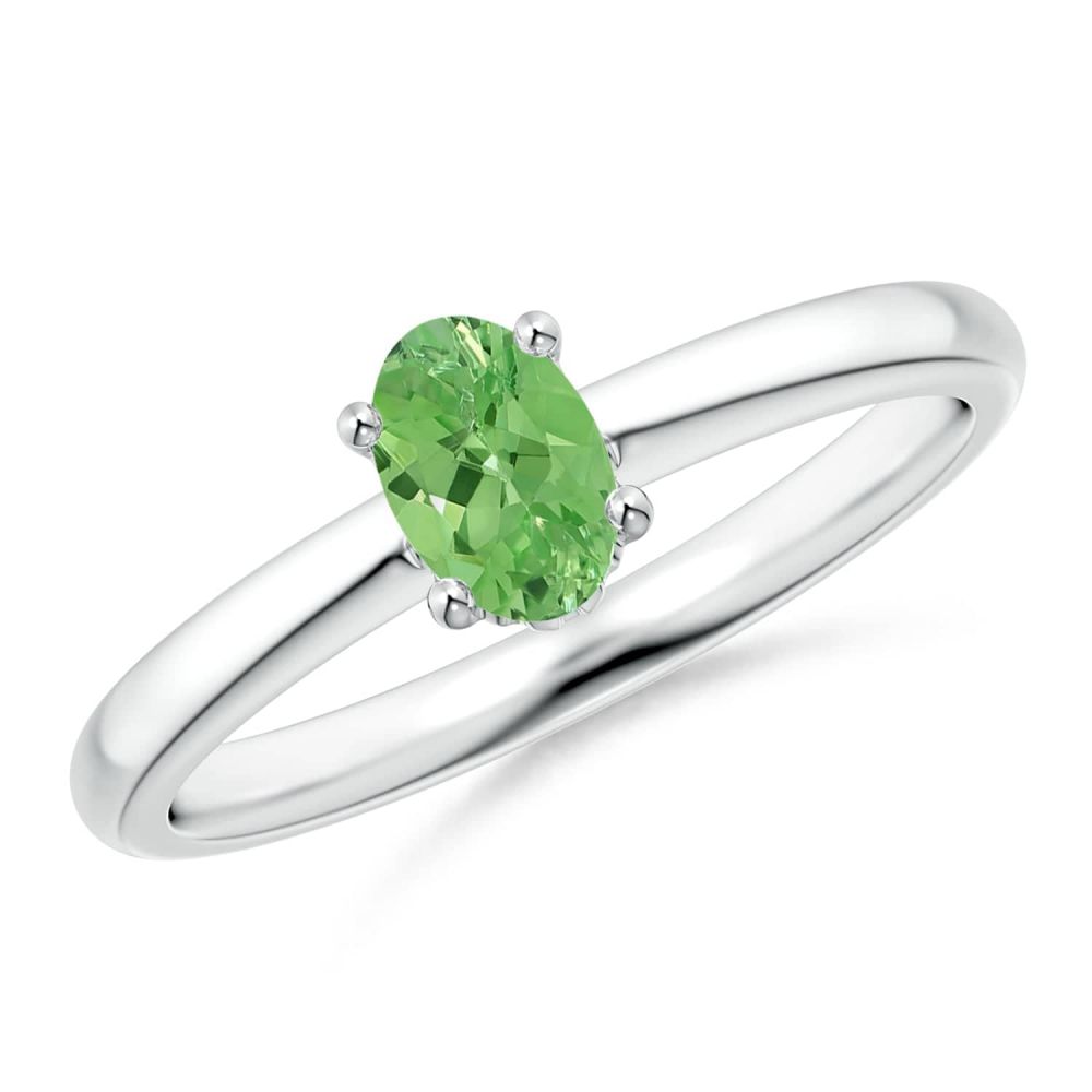 Wholesale  925 sterling silver rose gold Tsavorite Garnet solitaire stone ring
