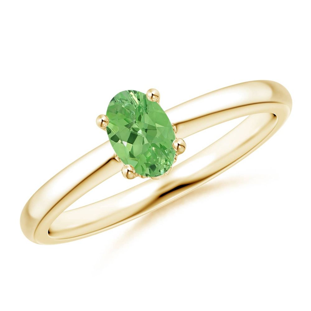 Wholesale  925 sterling silver rose gold Tsavorite Garnet solitaire stone ring