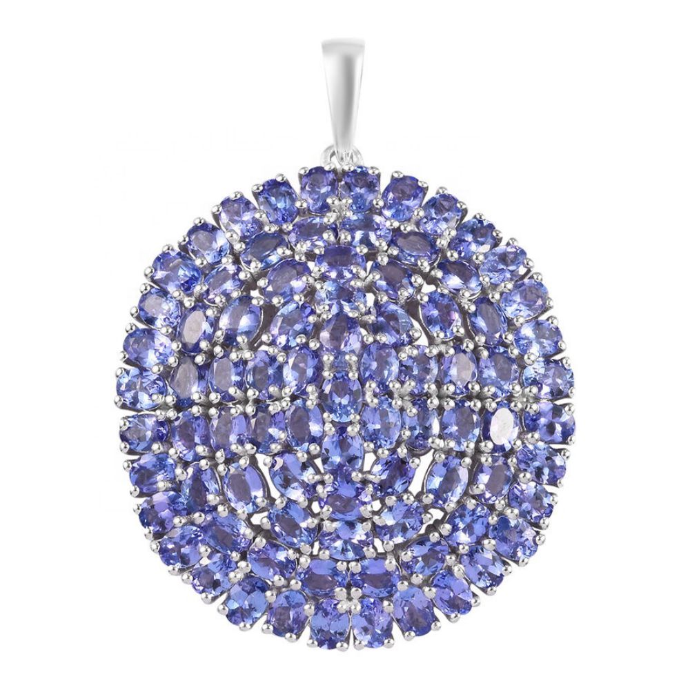 925 sterling Natural A tanzanite cluster pendant without chain  Manufacturers