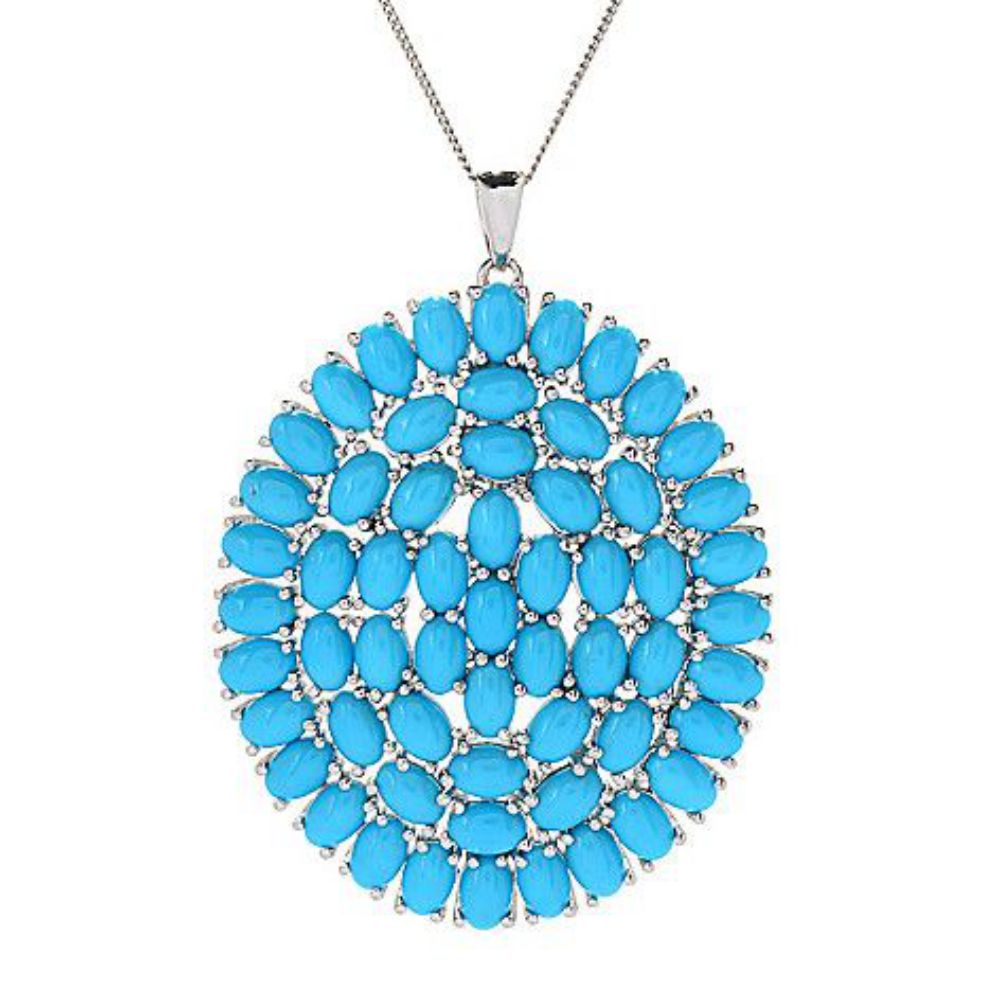 Genuine sleeping beauty turquoise cluster pendant without chain Manufacturers