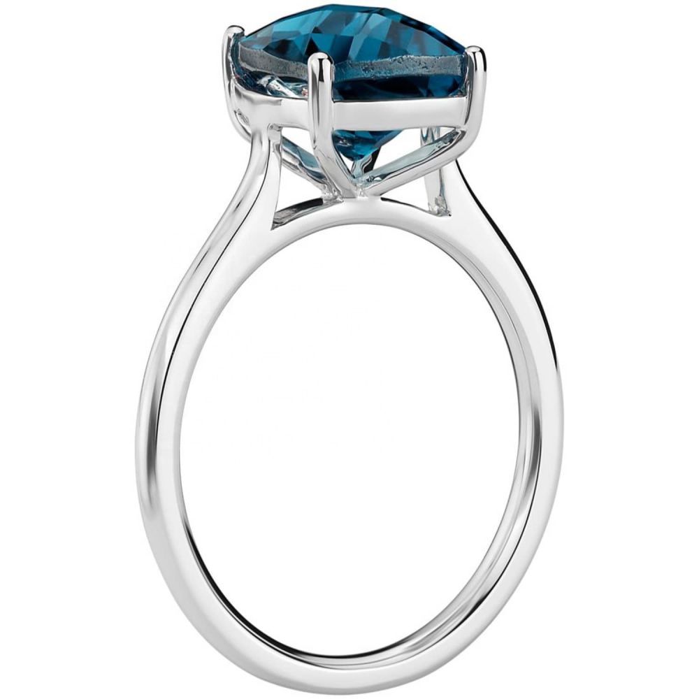 Beautiful natural london blue topaz ring in cushion checkerboard Manufacturers
