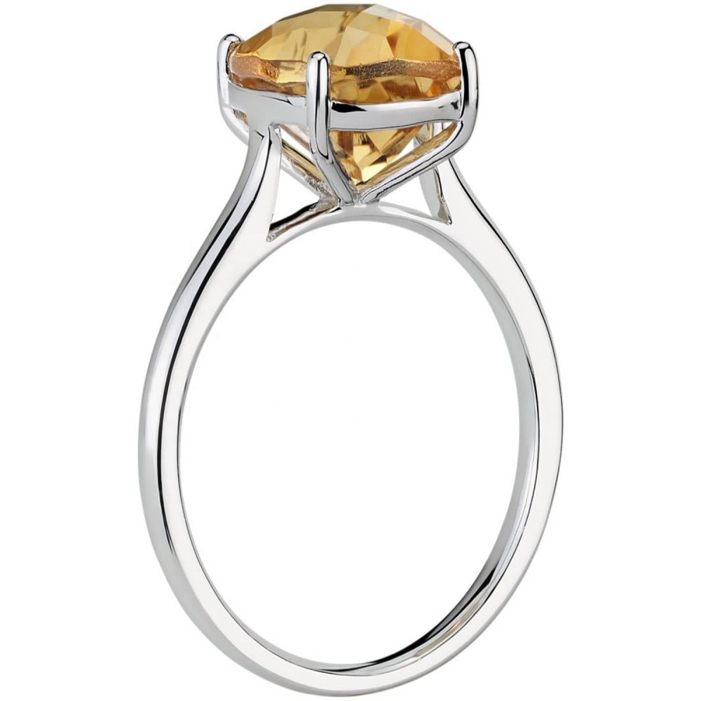 Beautiful natural citrine ring in cushion checkerboard in 925 Manufacturer