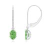 Wholesale Tsavorite garnet classic solitaire lever back drop earrings in 925
