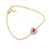 Wholesale Natural indian ruby round halo sterling silver bracelet gift
