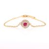 Wholesale Natural indian ruby round halo sterling silver bracelet gift