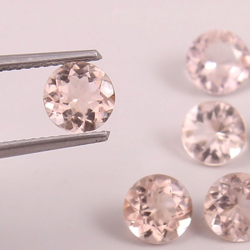 Natural peach morganite round brilliant cut from africa garnet loose  Supplier