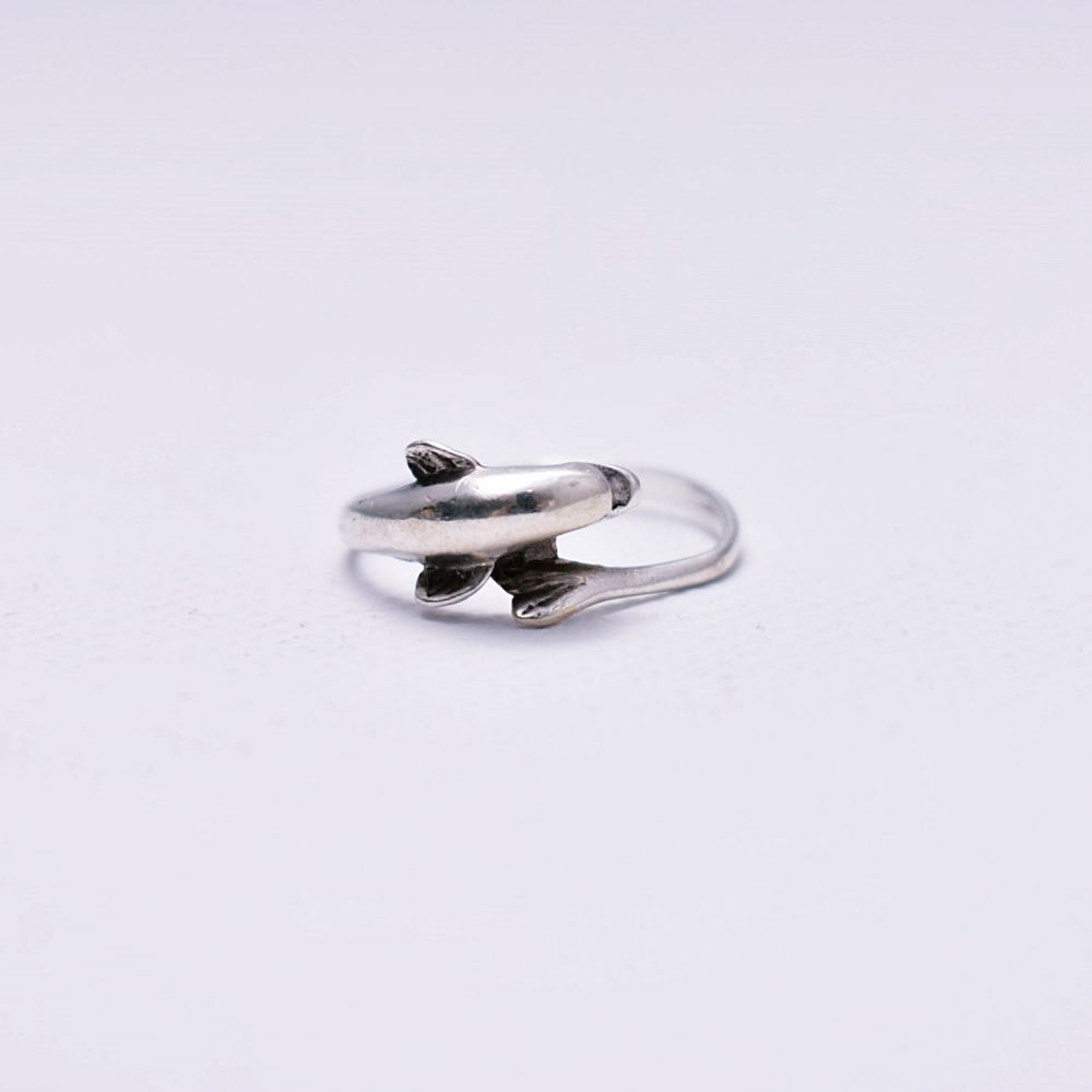 925 silver White Gold Plated dolphin designe ring Manufacturer