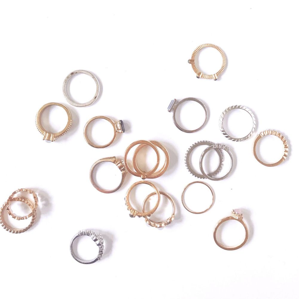 925 Silver rose Gold plated Bands Promise Ring Jewelry